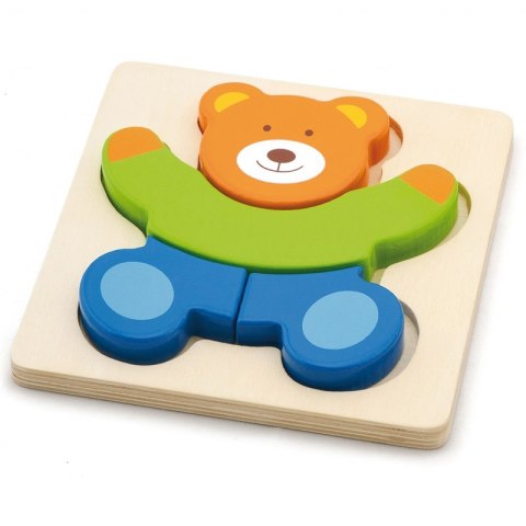 VIGA Pierwsze drewniane Puzzle maluszka Miś 18m+
