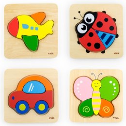 VIGA Pierwsze drewniane Puzzle maluszka Motylek 18m+