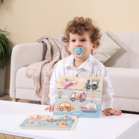 VIGA PolarB Drewniane Puzzle Zwierzęta z Pinezkami 12m+
