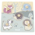 VIGA PolarB Drewniane Puzzle Zwierzęta z Pinezkami 12m+