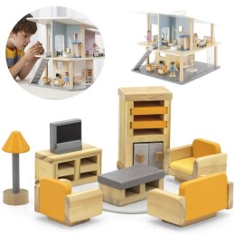 VIGA PolarB Zestaw Mebelków do Domku dla Lalek Salon 3+