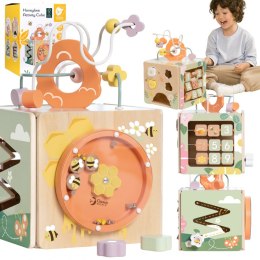 CLASSIC WORLD Drewniana Kostka Edukacyjna Sensoryczna 5w1 18m+
