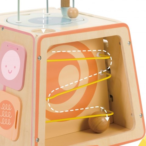 CLASSIC WORLD Drewniana Kostka Edukacyjna Sensoryczna 6w1 18m+