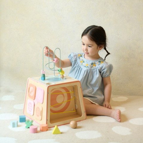 CLASSIC WORLD Drewniana Kostka Edukacyjna Sensoryczna 6w1 18m+
