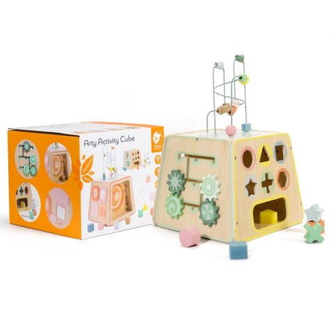 CLASSIC WORLD Drewniana Kostka Edukacyjna Sensoryczna 6w1 18m+