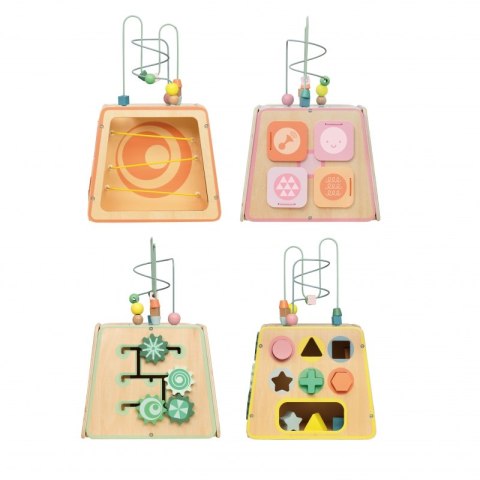 CLASSIC WORLD Drewniana Kostka Edukacyjna Sensoryczna 6w1 18m+