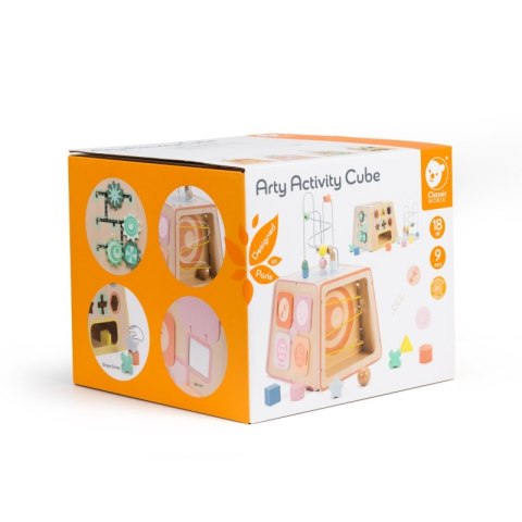 CLASSIC WORLD Drewniana Kostka Edukacyjna Sensoryczna 6w1 18m+