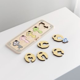 CLASSIC WORLD Drewniana Układanka Montessori Sensoryczna Klucze i Zamki do Dopasowania 18m+