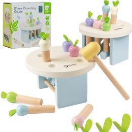 CLASSIC WORLD Drewniana Zabawka Uderz Marchewkę z Młotkiem 8 el. 12m+