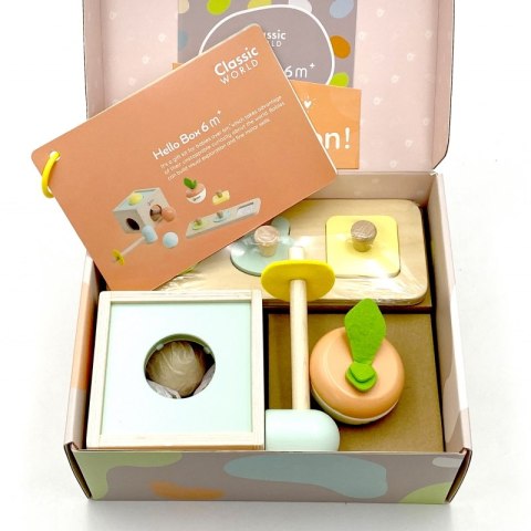 CLASSIC WORLD Pastelowy Zestaw Edukacyjny dla Dzieci Box od 6 do 12 miesiąca 6m+