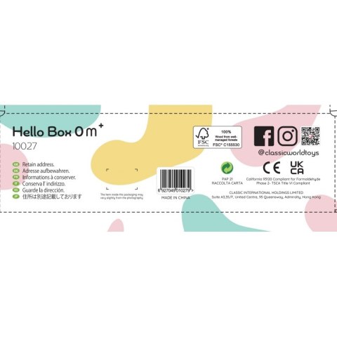 CLASSIC WORLD Pastelowy Zestaw dla Niemowląt Box Pierwsze Zabawki od 0 - 6 miesięcy 0+