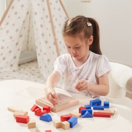 VIGA Drewniana Gra Budowanie Klocki 3D Montessori 3+
