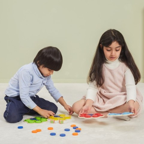 VIGA Drewniana Gra Dopasuj Kolory Pawi Ogon Montessori + Karty 3+