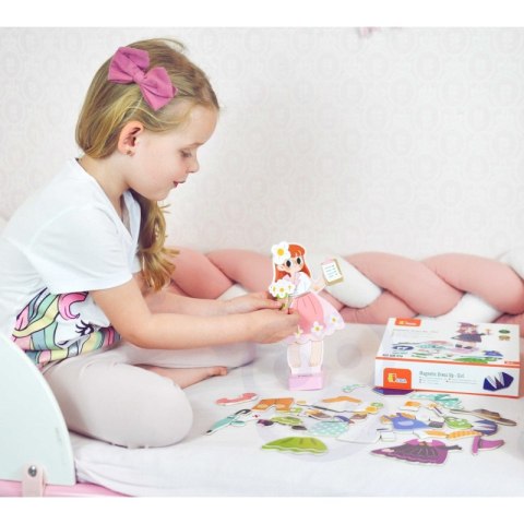 VIGA Drewniana Układanka Magnetyczna Ubieranka Edukacyjna 3+