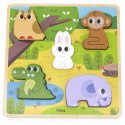 VIGA Drewniana Układanka Puzzle Zwierzątka Las do Dopasowania 18m+