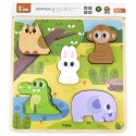 VIGA Drewniana Układanka Puzzle Zwierzątka Las do Dopasowania 18m+