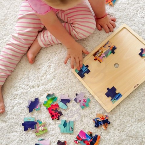 VIGA Drewniane Puzzle Układanka 24 el. Sekrety Morza 2+