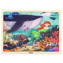 VIGA Drewniane Puzzle Układanka 24 el. Sekrety Morza 2+