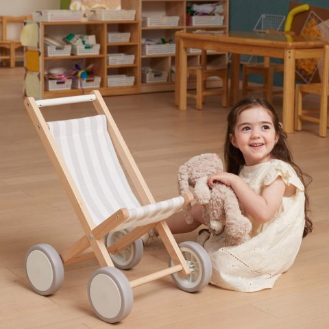 VIGA Drewniany Wózek Dla Lalek Spacerówka 18m+