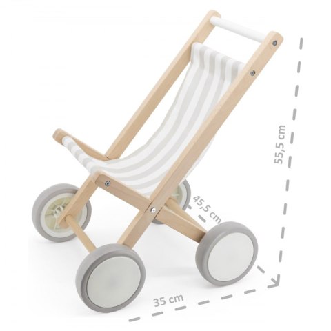 VIGA Drewniany Wózek Dla Lalek Spacerówka 18m+