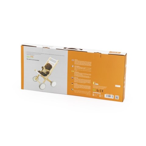 VIGA Drewniany Wózek Dla Lalek Spacerówka 18m+