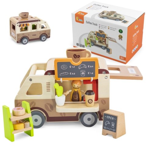 VIGA Food truck Drewniane Auto Kawiarnia Cukiernia 3+