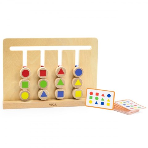 VIGA Gra Logiczna Odwzoruj Kolory i Figury Montessori 3+