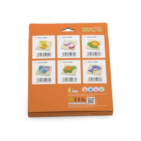 VIGA Pierwsze drewniane Puzzle maluszka Kotek 18m+
