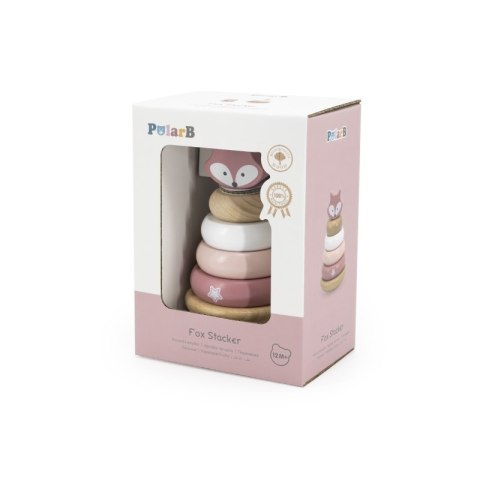 VIGA PolarB Drewniana Piramidka Edukacyjna - Lisek 12m+