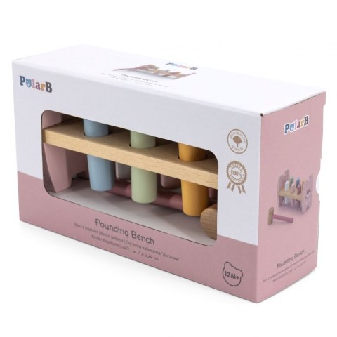 VIGA PolarB Drewniana Przebijanka Wbijanka z Młoteczkiem Lisek Montessori 12m+