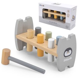 VIGA PolarB Drewniana Przebijanka Wbijanka z Młoteczkiem Pingwinek Montessori 2+