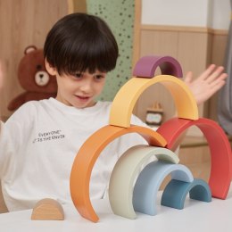 VIGA PolarB Drewniana Tęcza Układanka Klocki Kreatywne Montessori 18m+