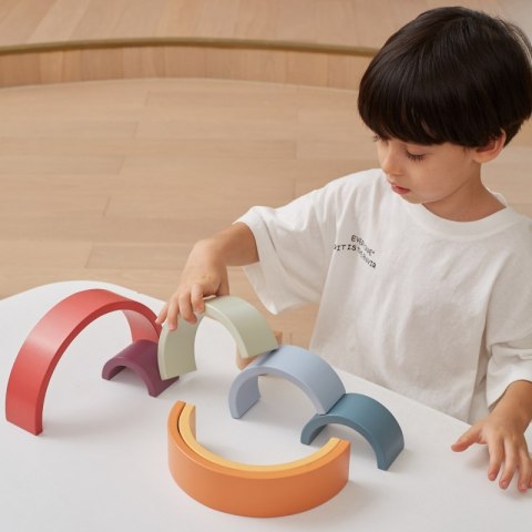 VIGA PolarB Drewniana Tęcza Układanka Klocki Kreatywne Montessori 18m+