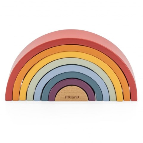 VIGA PolarB Drewniana Tęcza Układanka Klocki Kreatywne Montessori 18m+