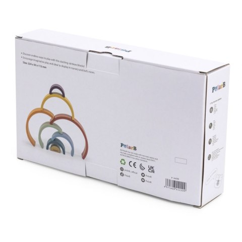 VIGA PolarB Drewniana Tęcza Układanka Klocki Kreatywne Montessori 18m+