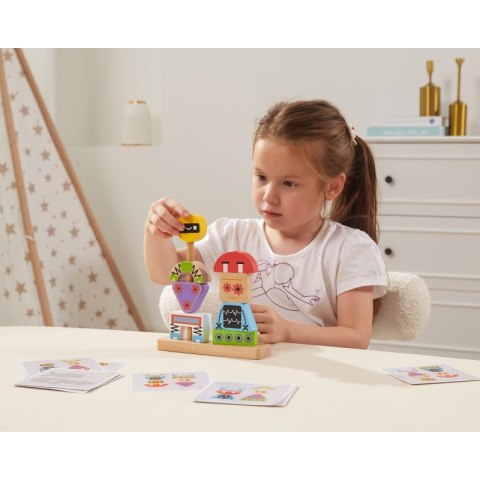 VIGA Układanka Piramidka Roboty + Wzory 8 el. 3+