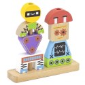 VIGA Układanka Piramidka Roboty + Wzory 8 el. 3+