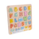 CLASSIC WORLD Drewniane Puzzle Montessori Układanka Nauka Alfabetu Liter Słów 27 el. 2+