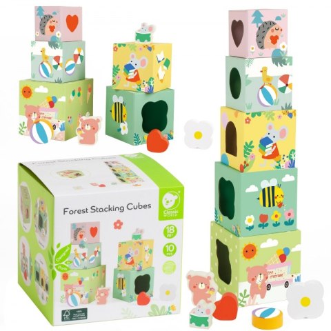 CLASSIC WORLD Układanka Kostki Box Leśna Piramidka 10 el. FSC 18m+