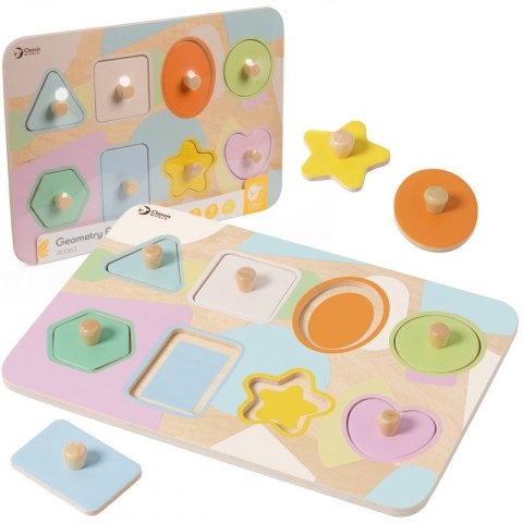 CLASSIC WORLD Układanka Puzzle Klocki Geometryczne 9 el. 18m+