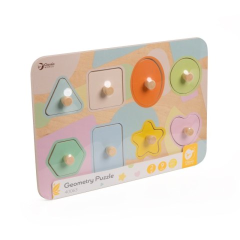 CLASSIC WORLD Układanka Puzzle Klocki Geometryczne 9 el. 18m+