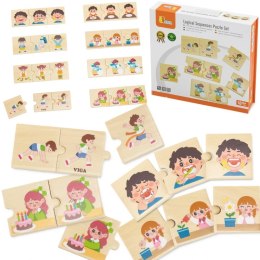 VIGA Drewniana Układanka Puzzle Dopasuj Czynności Dzieci 18m+
