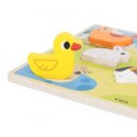 VIGA Drewniane Puzzle Układanka Montessori 2w1 Figurki Farma 18m+