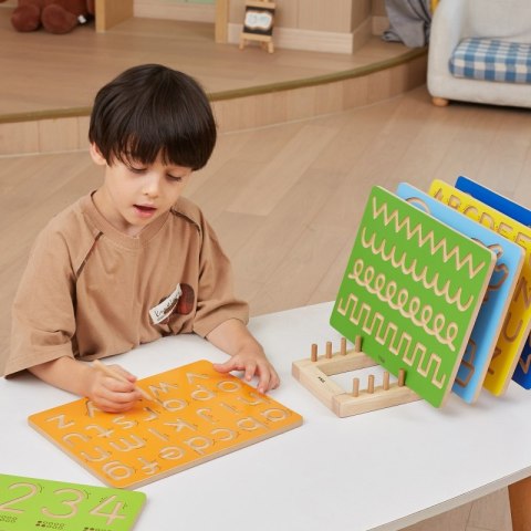 VIGA Drewniany Stojak na Tablice Kreślarskie Puzzle Pionowy Ogranizer 3+