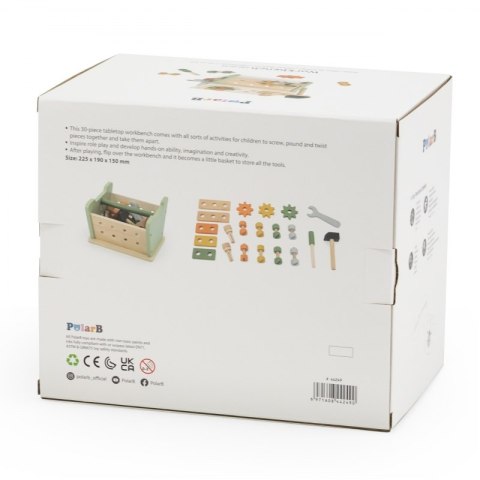 VIGA PolarB Mini Warsztat 2w1 Skrzynka z Narzędziami Zestaw Drewniany 3+