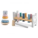 VIGA PolarB Zestaw Drewniana Piramidka + Przebijanka z Młoteczkiem Miś Polarny Montessori 18m+