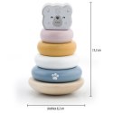 VIGA PolarB Zestaw Drewniana Piramidka + Przebijanka z Młoteczkiem Miś Polarny Montessori 18m+