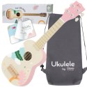 CLASSIC WORLD Drewniane Ukulele Gitara dla Dzieci Różowa 3+