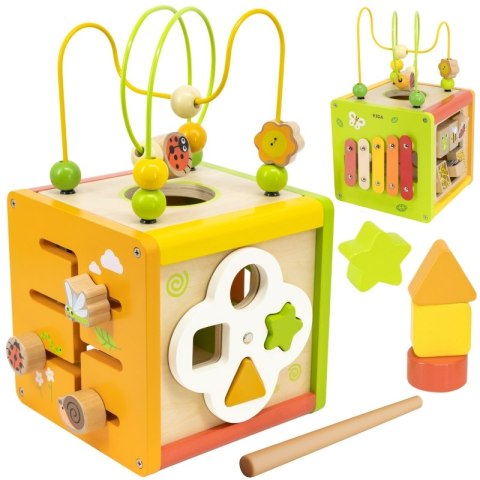 VIGA Drewniana Kostka Edukacyjna 5w1 18m+