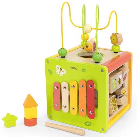 VIGA Drewniana Kostka Edukacyjna 5w1 18m+